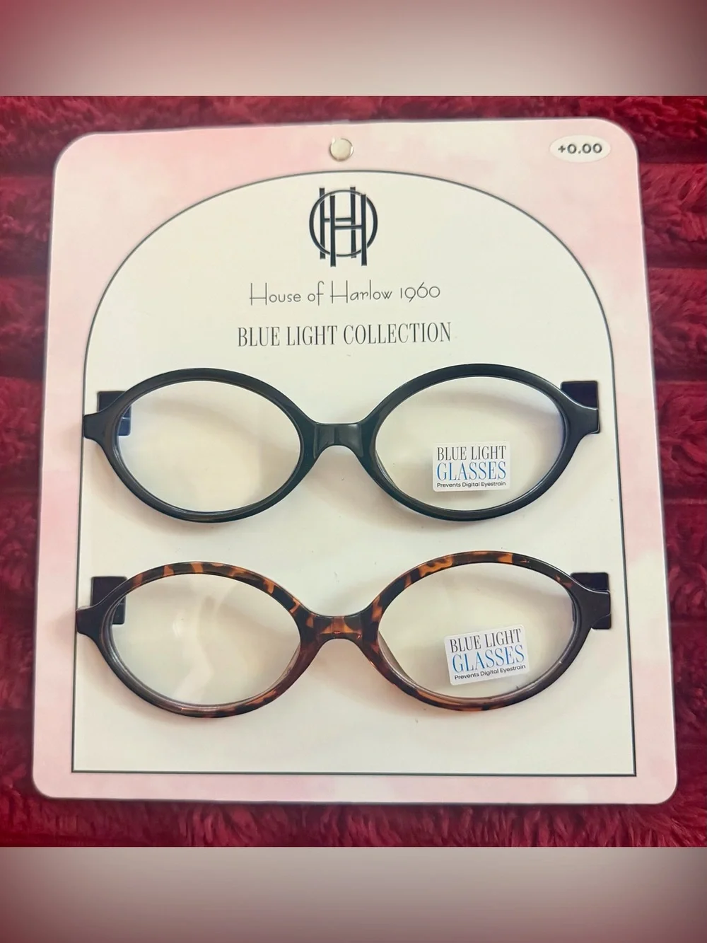 🕶️ House of Harlow 1960 Oval Blue Light Glasses Duo - Black & Tortoiseshell